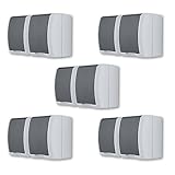 REV AquaForm SPARSET 5x Doppelsteckdose-Feuchtraumsteckdose, IP44, einpolig, Aufputz, grau