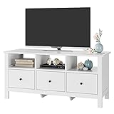 FOREHILL Lowboard TV Schrank weiß Fernsehschrank TV-Board TV-Bank Fernsehtisch...