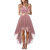 Damen Vokuhila Cocktailkleid Abendkleider Elegant für Hochzeit Festliche Kleider...