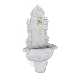 Relaxdays XL Wandbrunnen antik, mit Wasserhahn, nostalgisch, Waschbecken Garten, Aluguss,...