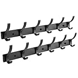 Optish 2 Stück Kleiderhaken Wand, Hakenleiste Garderobe mit 12 Haken,...