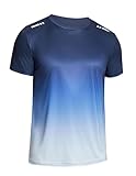 Weardear Sport Shirt Männer Kurzarm Gym Shirt Laufshirt Herren Gradient Oberteile...