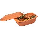 BROWIN® Tonbräter Bräter aus Naturton 2,5 Liter | Tonbräter Dampfgarer |...