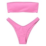 Sexy Bikini Sets für Damen Zweiteiliger Badeanzug Hohe Taille Farbblock Zweiteiliger für...