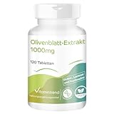 Olivenblattextrakt 1000mg - 120 vegane Tabletten ! 4-MONATS-VORRAT ! Hochdosiert - 20%...