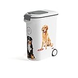 Curver Hundefutterbehälter 54L – Luftdichte Futtertonne mit Rollen und Schaufel – Bis...
