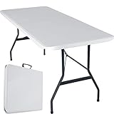 KESSER® Buffettisch Tisch klappbar Kunststoff 183x76 cm Campingtisch Partytisch...