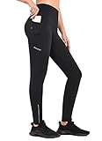 baleaf Thermoleggings Winter Damen Fahrradhose Lang mit Reißverschluss Warm Gefüttert...
