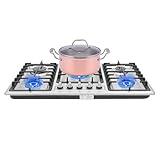 Gaskochfeld 5 Flammen Einbau-Gaskochfeld mit Flammenausfallschutz, 5 Kochzonen mit...