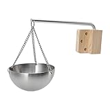 XHTLLO Sauna-Aromatherapie-Schüssel, Edelstahl-Saunaschüssel mit Holzblock, hängender...