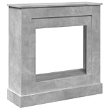 vidaXL Kaminumrandung Betongrau 90x30x90 cm Holzwerkstoff