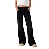 Générique Damen-Jeans, hohe Taille, weites Bein, Jogginghose, Jeans, Streetwear, Hose...