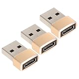 OSALADI 3 Stück Tragbarer USB zu Typ C Adapter aus Metall Kompakter Ladekabeladapter für...