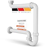 PalaceGarden® Raumsparsiphon Waschbecken [Made in Germany] – Siphon 1 1/4' x...