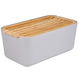 ONVAYA® Brotkasten mit Schneidebrett | Brotbox in stilvollem Design | Deckel aus Bambus |...