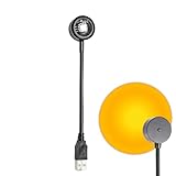 LED-Sonnenuntergang-Projektionslampe – mehrfarbiges rotierendes Licht mit Fernbedienung,...