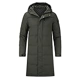 Allthemen Daunenmantel Herren Winter Lange Steppmantel mit Kapuze Warm Wintermantel...