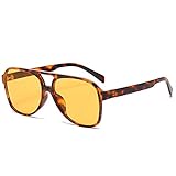 YAMEIZE Retro Rechteckige Sonnenbrille für Damen Herren Doppelsteg UV400...