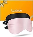 Luxtude 2 Stücke Schlafmaske Seide für Frauen und Herren, Schlafbrille Damen Bequem,...