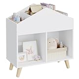 Lestarain Kinderregal Kinderzimmerregal Hausform, Spielzeugregal mit 6 Fächern,...