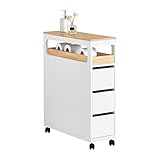 SoBuy BZR54-W Nischenregal mit 3 Schubladen und 1 abnehmbaren Tablett Küchenregal mit...