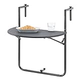 [en.casa] Balkonhängetisch Cicala 84x60x64 cm halbrund Hängetisch Balkontisch...