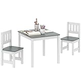 AIYAPLAY Kindertisch mit 2 Stühlen, 3tlg Kindersitzgruppe, Maltisch, Sitzgruppe für...