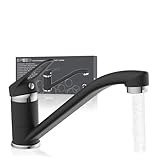 EISL Spültischarmatur SPEED, Wasserhahn Küche Chrom/Schwarz, Einhebelmischer...