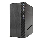 Itek SMALLCOM-B Mini Tower-Gehäuse, mATX, 2xUSB3, 2xUSB2, Brushed, schwarz,...