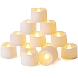 Homemory 12 led teelichter mit Timer, elektrische flackernde batteriebetriebene Kerzen, 6...