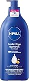 NIVEA Reichhaltige Body Milk, intensiv pflegende Körpercreme mit purem...