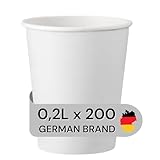 LogiPack GeRo 200 Stück Kaffeebecher weiß 8oz 200ml | hitzebeständiger...
