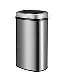 Juskys Mülleimer Küche mit Bewegungssensor Silber 60L - Eckiger Abfalleimer...