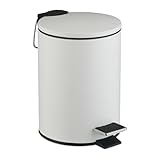 Relaxdays Kosmetikeimer, 5 Liter, Absenkautomatik, entnehmbarer Inneneimer, Metall, Bad...