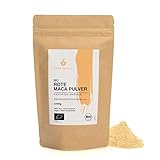 BIO Maca Pulver Rot aus Peru (250g), Gemahlene Rote Maca Wurzel, Rotes Maca-Pulver aus...