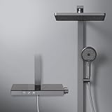 EMKE Duschsystem mit Thermostat Duschset Duschsäuleset mit 40cm Thermostatische...