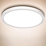 Deckenlampe LED Deckenleuchte Flach 18W - IP44 Badlampe, Weiß 4000K 1600LM Modern Ultra...