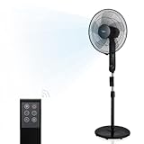 Midea FS40-15FR Standventilator Leise mit Fernbedienung,3 Geschwindigkeitsstufen,LED...
