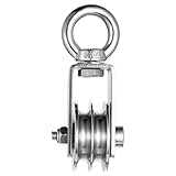 KCNOFNC Doppelte Umlenkrolle mit 2 Kugellager, 304 Edelstahl Fitness flaschenzug, 40mm...