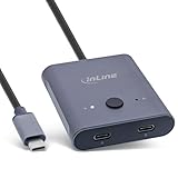 InLine USB-C Switch, bidirektional (Daten und Video), 2 in 1 Out oder 1 in 2...