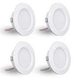 DYKUWEY 4er Set LED Einbaustrahler 12V 3W, einbaustrahler LED flach Bohrloch 55-58mm und...
