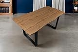 SAM Esstisch Josy | 160 x 85 cm | Holz Wildeiche-Optik| U-Gestell Metall schwarz | 40 mm...