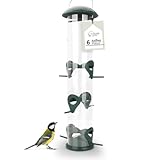 WILDLIFE HOME Körner Vogelfutterspender I 40cm mit 6 Anflugplätzen I Vogel Futterstation...