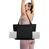 Cleminsta Sporttasche Damen Yogatasche Groß Leinen Tragetasche für Yogamatten...