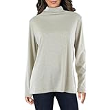 Anne Klein Damen Lurex Rib Ls Rollkragen Pullover, Grau/Gold, Groß