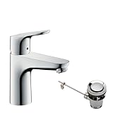 hansgrohe Focus - Waschtischarmatur mit Zugstangen-Ablauf, Wasserhahn Bad mit...