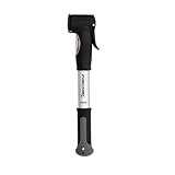 FISCHER Mini-Luftpumpe mit Manometer, Doppelhub-Technik, für alle Ventile (AV, DV, SV),...