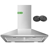 SNDOAS Dunstabzugshaube 60cm, Edelstahl Wandmontage Wandhaube A++ mit 350 m³/h Starker...
