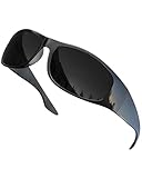 grinderPUNCH Schwarze Sonnenbrille mit super dunklen Gläsern | Reiter im Biker-Stil |...