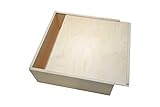 KF-Holz Schiebekiste aus Birkensperrholz (240 x 240 x 90 mm) - Geschenkbox mit...